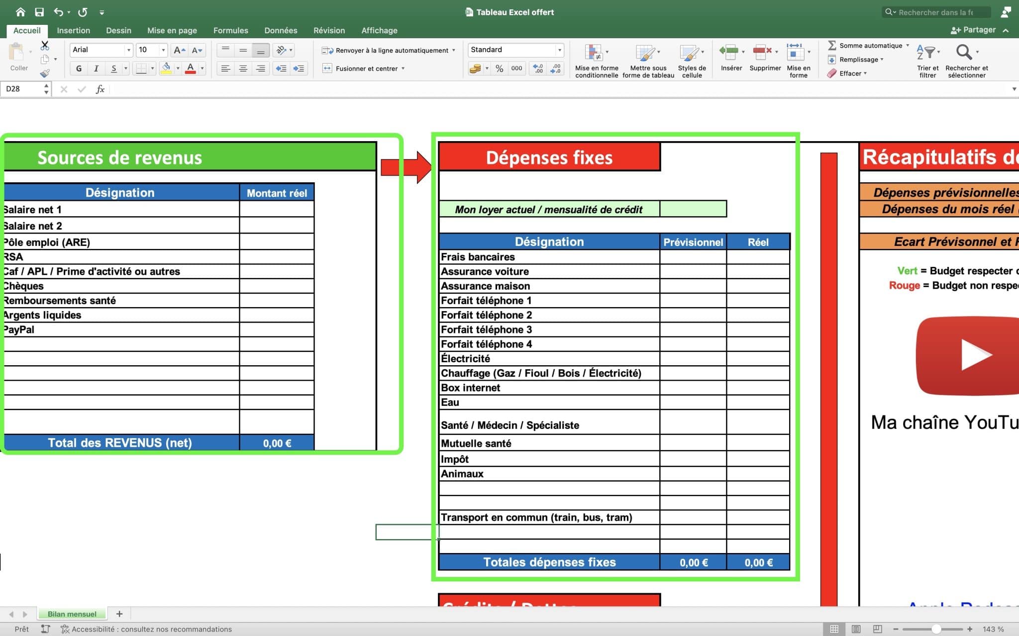 Comment faire un budget familial + modèle à télécharger